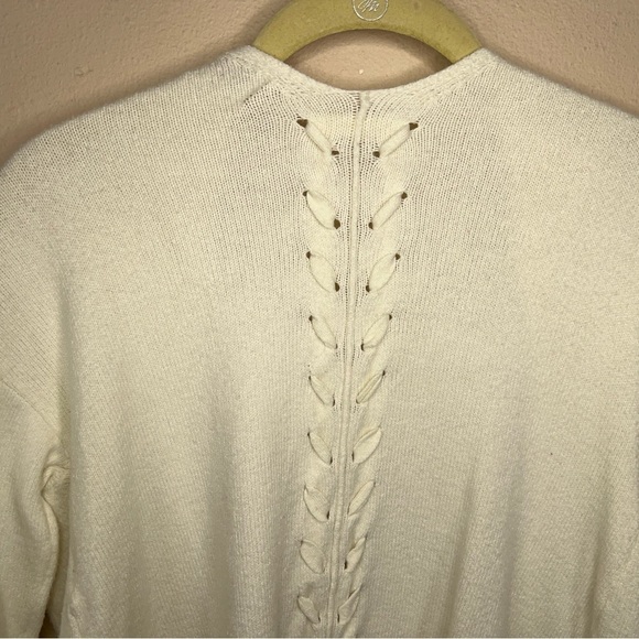 SMALL IVORY WHITE CREAM POOF APPAREL SWEATER NEUTRAL COLOR LONG SLEEVE - Picture 7 of 15